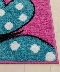 Well Woven Starbright Daisy Butterflies Pink Rug