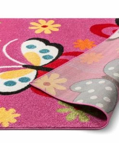 Well Woven Starbright Daisy Butterflies Pink Rug