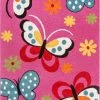 Well Woven Starbright Daisy Butterflies Pink Rug