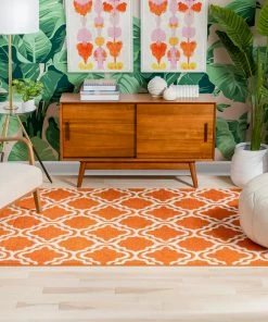 Well Woven Starbright Calipso Orange Rug 3'x5'