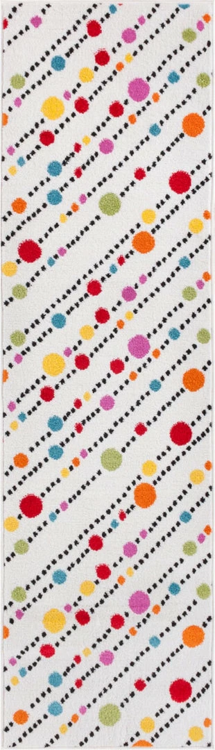 Well Woven Whites & Creams Starbright Dandy Dots And Stripes White Rug 9 Well Woven Whites & Creams Starbright Dandy Dots And Stripes White Rug