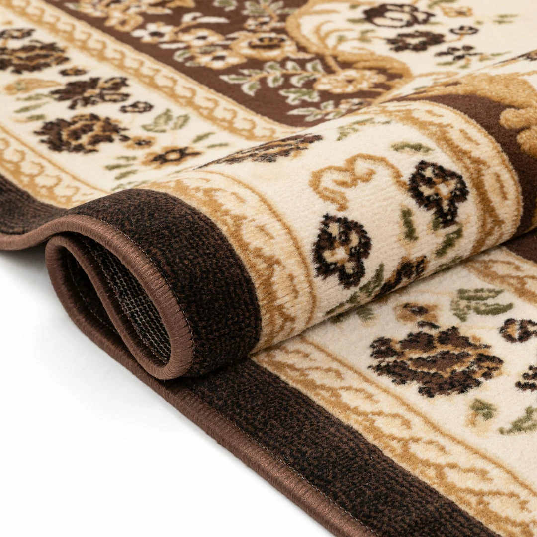 Well Woven Versaille Brown Traditional Medallion Rug Oriental & Persian 6 Well Woven Versaille Brown Traditional Medallion Rug Oriental & Persian