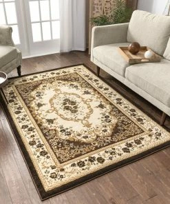 Well Woven Versaille Brown Traditional Medallion Rug Oriental & Persian