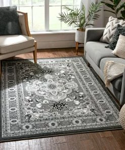 Well Woven Raja Grey Medallion Rug Oriental & Persian