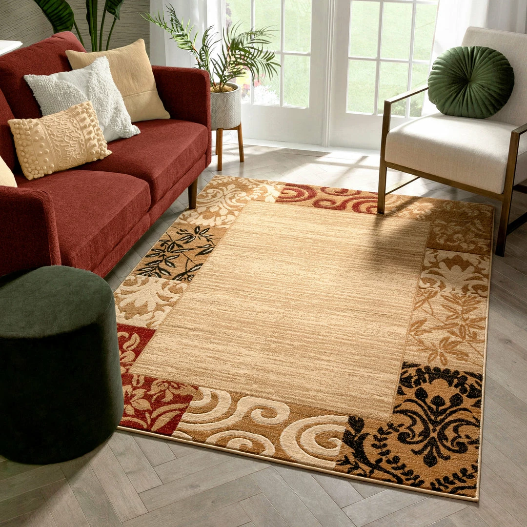 Well Woven Damask Ivory Transitional Rug 3'x5' 1 Well Woven Damask Ivory Transitional Rug 3'x5'