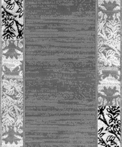 Well Woven Damask Grey Modern Border Rug