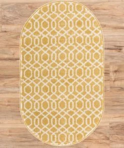 Well Woven Geo Helix Gold Modern 2'7" X 4'2" Oval Rug 5 Well Woven Geo Helix Gold Modern 2'7