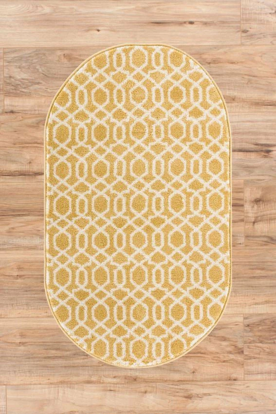 Well Woven Geo Helix Gold Modern 2'7" X 4'2" Oval Rug 3 Well Woven Geo Helix Gold Modern 2'7" X 4'2" Oval Rug