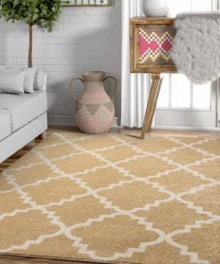 Well Woven Lulu's Lattice Gold Modern Rug