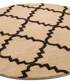 Well Woven Lulu's Lattice Ivory Modern 5'3" Round Rug Moroccan