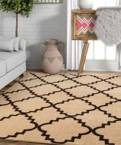 Well Woven Moroccan Lulu's Lattice Ivory Modern Rug