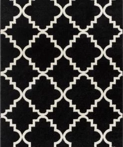 Well Woven Moroccan Lulu's Lattice Black Modern Rug