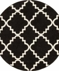 Well Woven Moroccan Lulu's Lattice Black Modern Rug