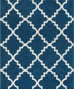 Well Woven Lulu's Lattice Navy Blue Modern Rug