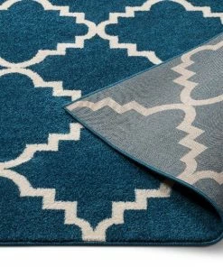 Well Woven Lulu's Lattice Navy Blue Modern Rug