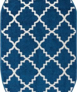 Well Woven Lulu's Lattice Navy Blue Modern Rug