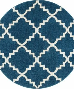 Well Woven Lulu's Lattice Navy Blue Modern Rug