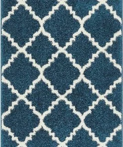 Well Woven Lulu's Lattice Navy Blue Modern Rug