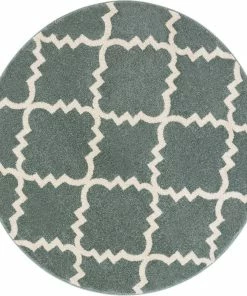 Well Woven Lulu's Lattice Light Blue Modern Rug Moroccan