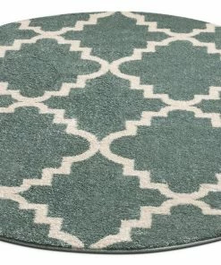Well Woven Lulu's Lattice Light Blue Modern 5'3" Round Rug
