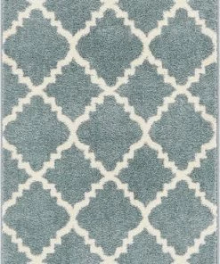 Well Woven Lulu's Lattice Light Blue Modern Rug Moroccan