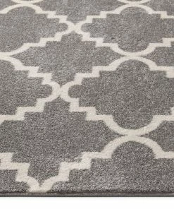 Well Woven Moroccan Lulu's Lattice Grey Modern Rug