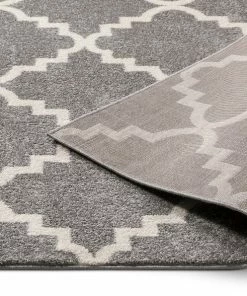 Well Woven Moroccan Lulu's Lattice Grey Modern Rug