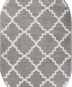 Well Woven Moroccan Lulu's Lattice Grey Modern Rug