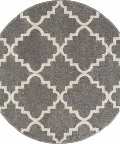 Well Woven Moroccan Lulu's Lattice Grey Modern Rug