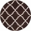 Well Woven Lulu's Lattice Brown Modern 5'3" Round Rug Moroccan