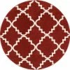Well Woven Moroccan Lulu's Lattice Teracotta Modern 5'3" Round Rug