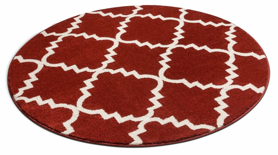 Well Woven Moroccan Lulu's Lattice Teracotta Modern 5'3" Round Rug 2 Well Woven Moroccan Lulu's Lattice Teracotta Modern 5'3" Round Rug
