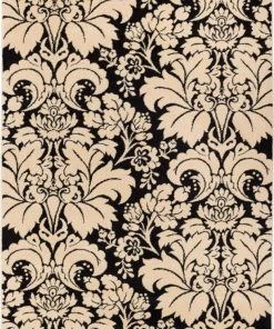 Well Woven Damask Toile Black/Ivory Transitional Rug
