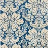 Well Woven Damask Toile Navy Blue Transitional Rug