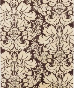Well Woven 5'x7' Damask Toile Brown Transitional Rug