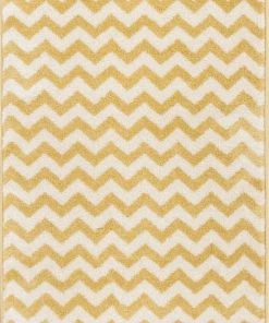 Well Woven 8'x11' Eli Chevron Gold Modern Rug