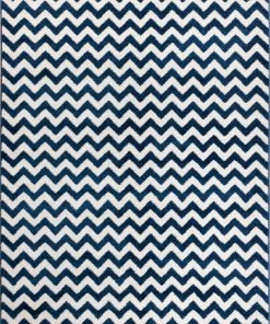 Well Woven Eli Chevron Dark Blue Modern Rug