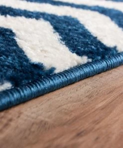 Well Woven Eli Chevron Dark Blue Modern Rug