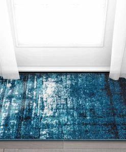 Well Woven Crosby Blue Modern Distressed Rug