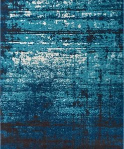 Well Woven Crosby Blue Modern Distressed Rug