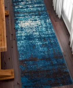 Well Woven Crosby Blue Modern Distressed Rug