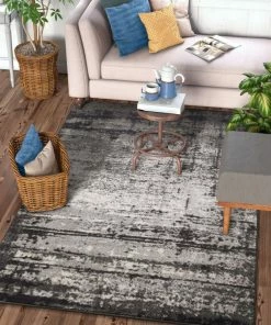 Well Woven Crosby Grey Modern Distressed Rug Global