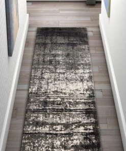 Well Woven Crosby Grey Modern Distressed Rug Global
