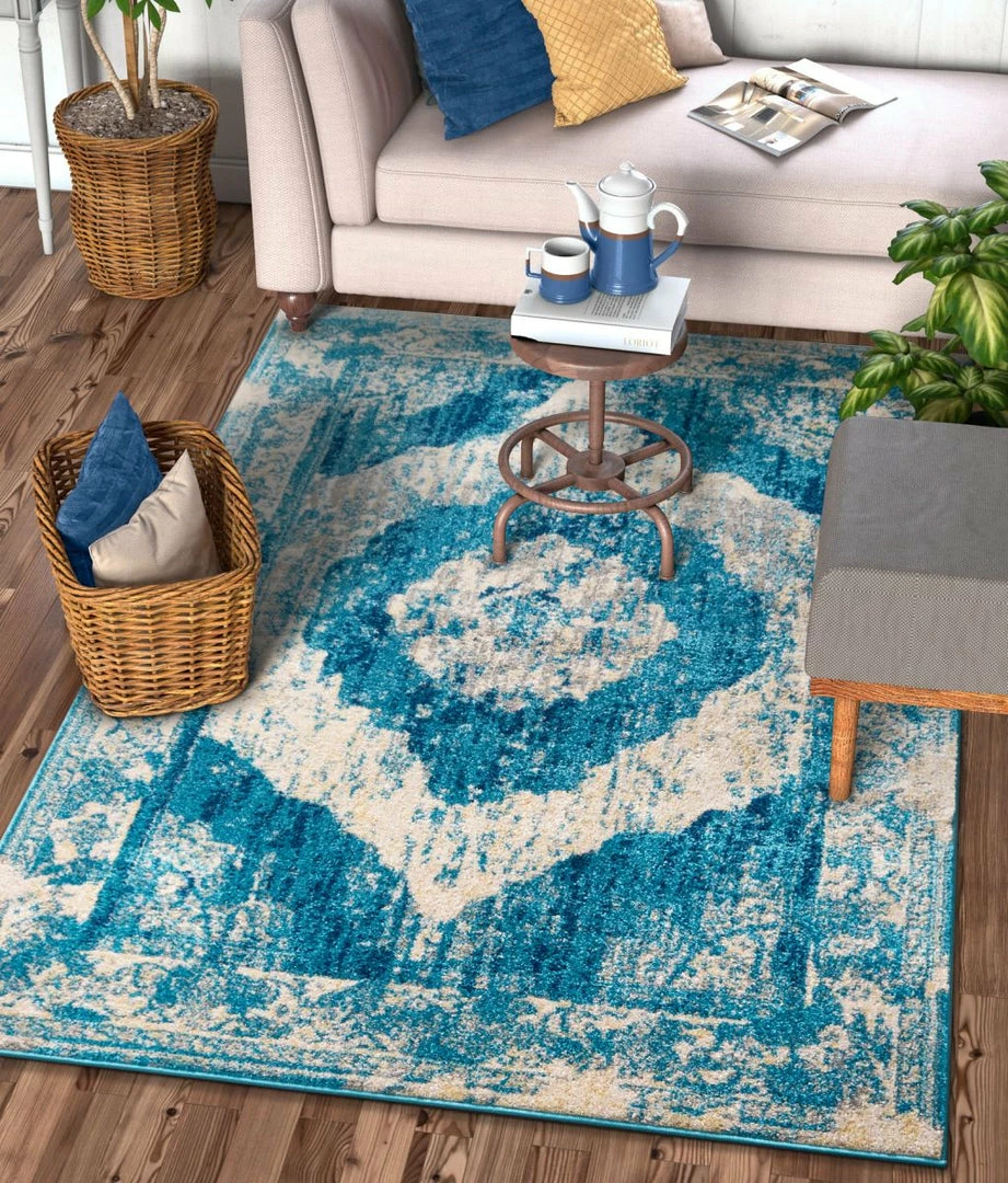 Well Woven Berkshire Blue Vintage Rug 5 Well Woven Berkshire Blue Vintage Rug