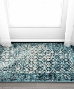 Well Woven Manchester Royal Blue Modern Distressed Rug