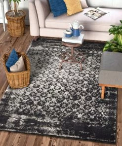 Well Woven Manchester Grey Modern Distressed Rug Global