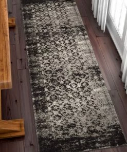 Well Woven Manchester Grey Modern Distressed Rug Global