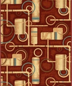 Well Woven Prescott Red Modern Non Slip Washable Rug