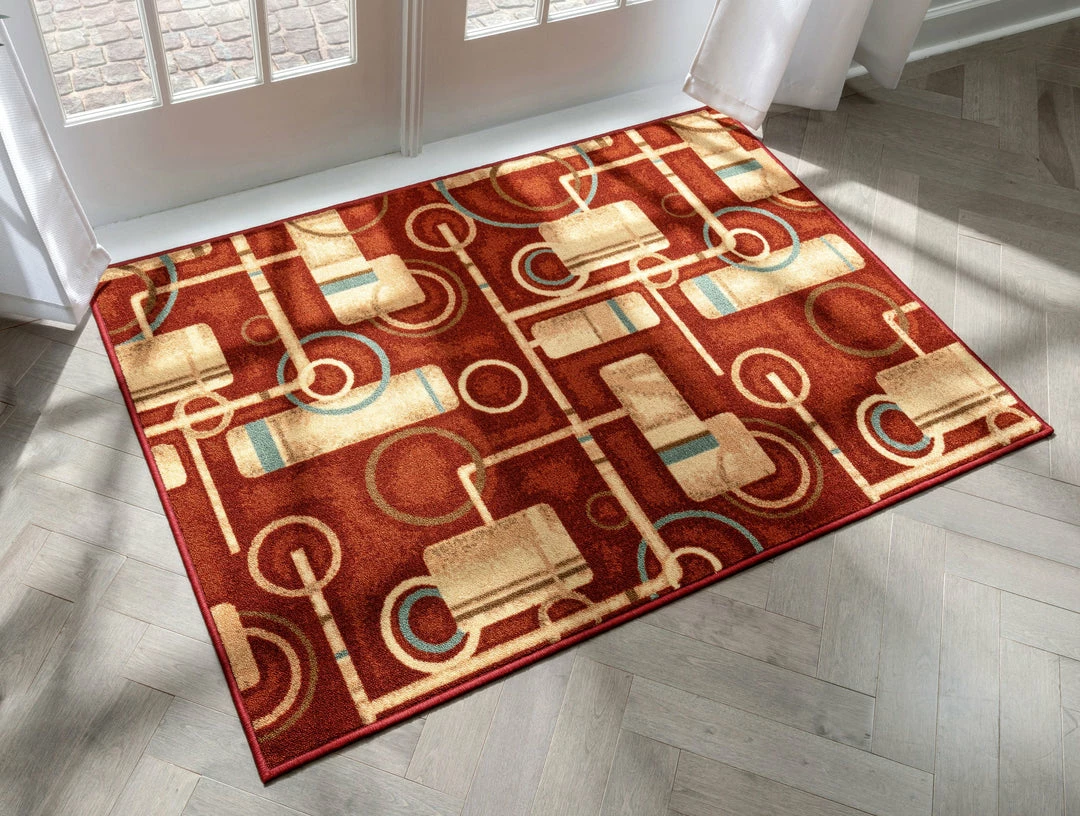 Well Woven Prescott Red Modern Non Slip Washable Rug 6 Well Woven Prescott Red Modern Non Slip Washable Rug