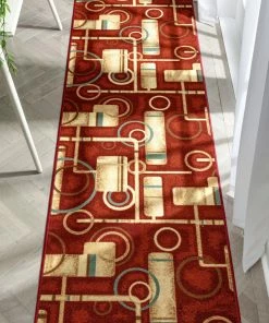 Well Woven Prescott Red Modern Non Slip Washable Rug 13 Well Woven Prescott Red Modern Non Slip Washable Rug